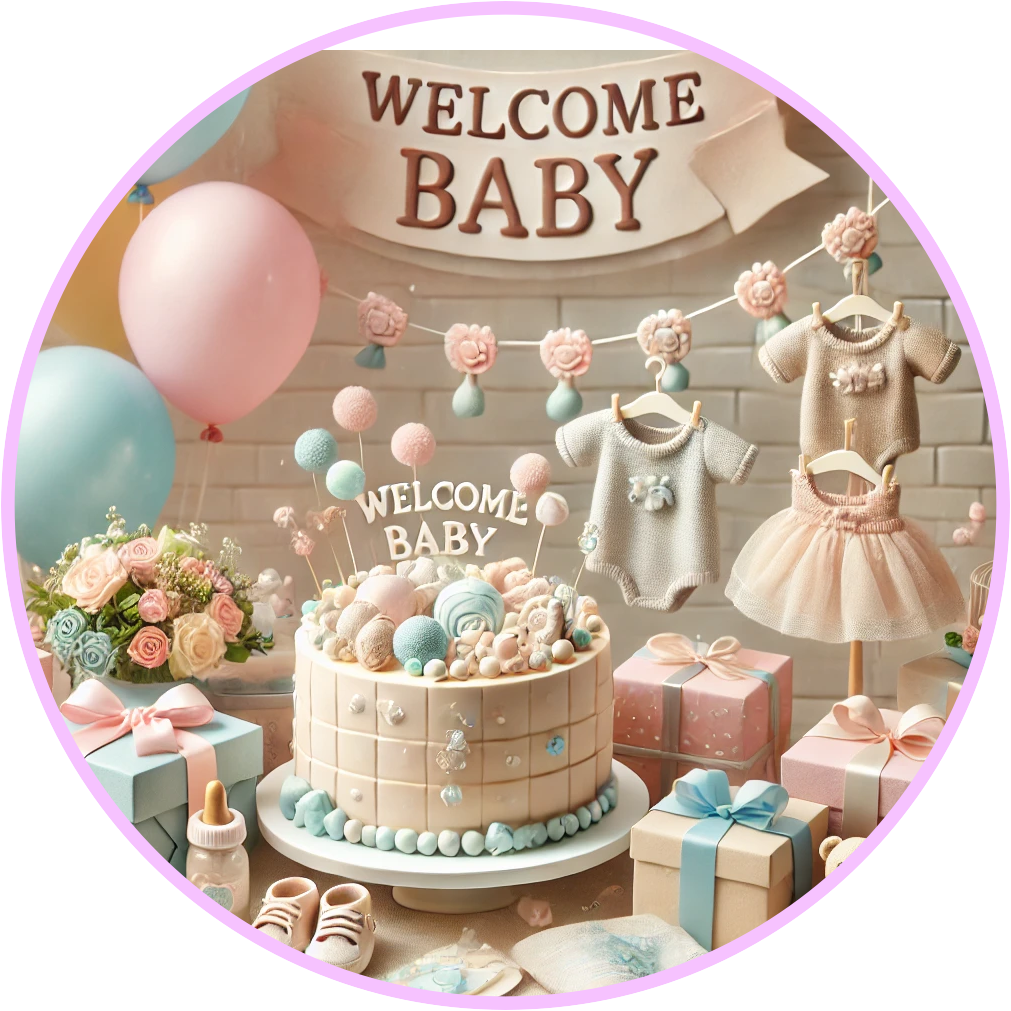 ,,BabyShower“ Tortenaufleger rosa