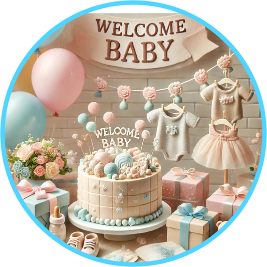 ,,BabyShower“ Tortenaufleger Blau