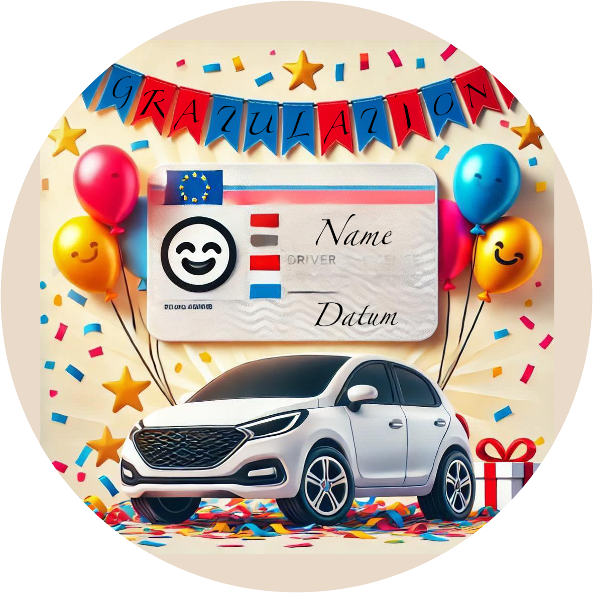 ,,Führerschein“ Tortenaufleger