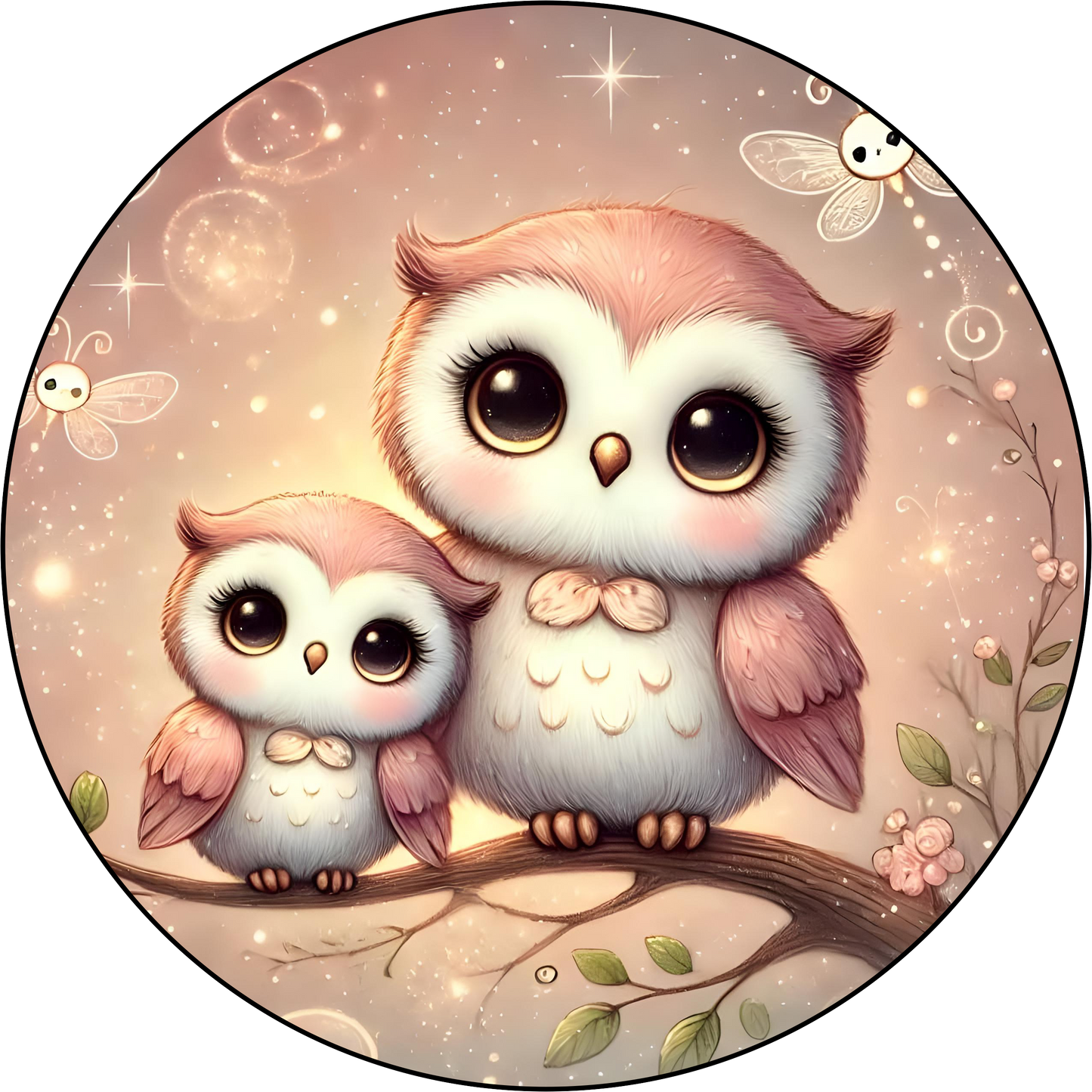 ,,verträumte Eulen“ Tortenaufleger